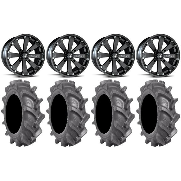 MSA Black Kore 14" ATV Wheels 28" BKT AT 171 Tires Honda Foreman Rancher SRA