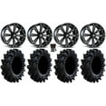 thumbnail image 1 of MSA Black Kore 14" ATV Wheels 28" Intimidator Tires Sportsman RZR Ranger, 1 of 4