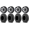 thumbnail image 1 of MSA Black Kore 14" ATV Wheels 28" MotoVator Tires Can-Am Commander Maverick Renegade Outlander Defender, 1 of 4