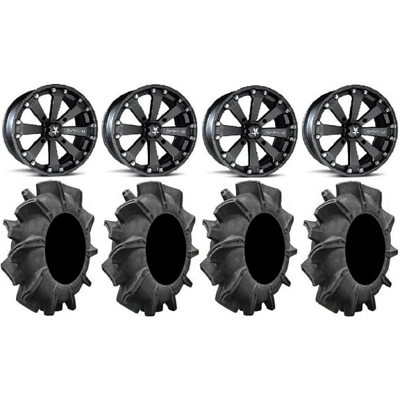 MSA Black Kore 14" ATV Wheels 29.5" Assassinator Tires Honda Foreman Rancher SRA