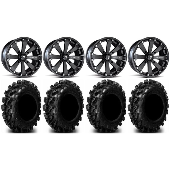 MSA Black Kore 14" ATV Wheels 29.5" Swamp Lite Tires Can-Am Commander Maverick Renegade Outlander Defender