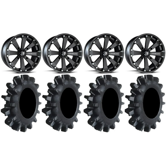 MSA Black Kore 14" ATV Wheels 30" Interforce II Tires Sportsman RZR Ranger