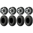 thumbnail image 1 of MSA Black Kore 14" ATV Wheels 32" MotoRally Tires Sportsman 550 850 1000, 1 of 4
