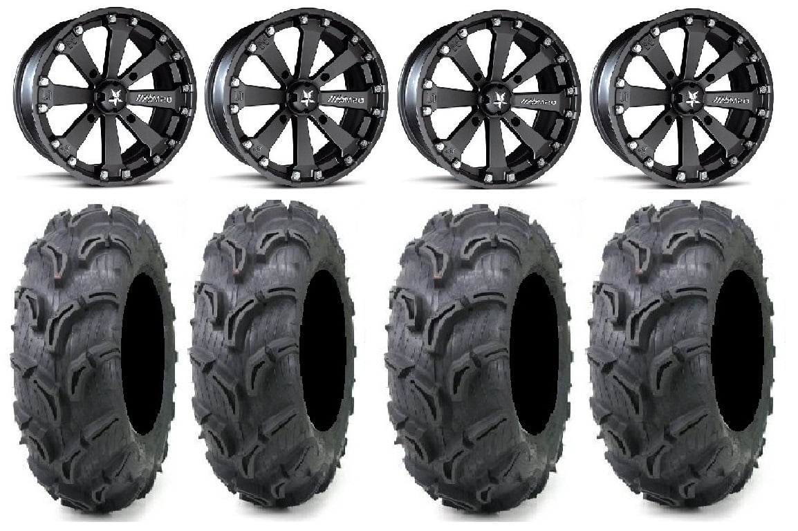 MSA Black Kore 14" UTV Wheels 27" Zilla Tires Polaris RZR XP 1000 / PRO