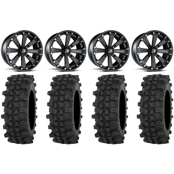 MSA Black Kore 14" UTV Wheels 30" ACP Tires Kawasaki Mule Pro FXT