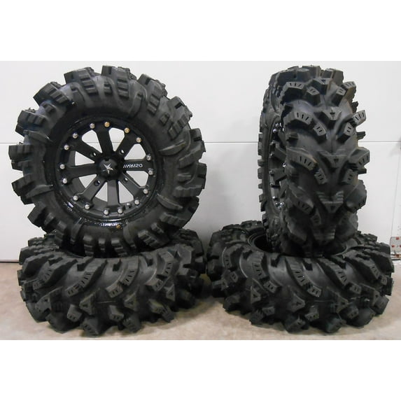 MSA Black Kore 14" UTV Wheels 30" Intimidator Tires Kawasaki Teryx Mule