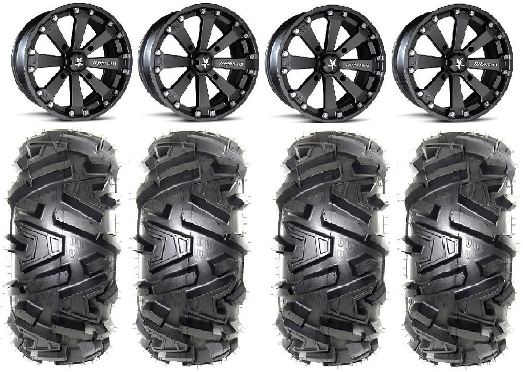MSA Black Kore 14" UTV Wheels 30" Moto MTC Tires Yamaha Viking