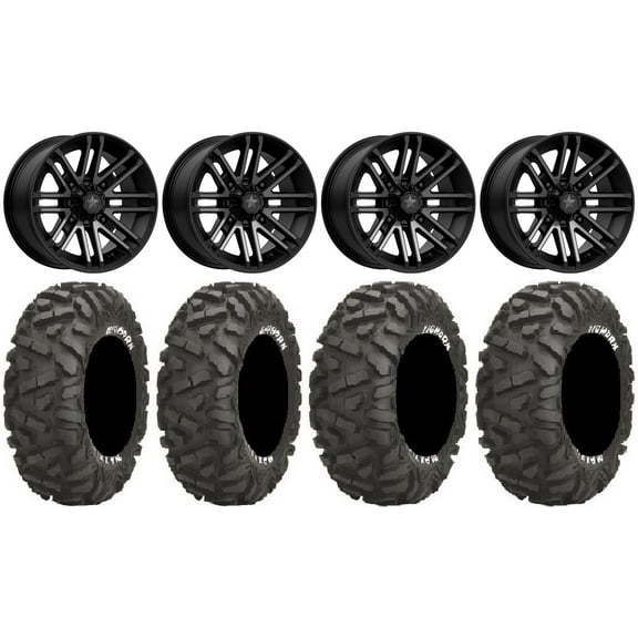 MSA Black Rogue 14" UTV Wheels 26" BigHorn Tires Yamaha Viking Wolverine YXZ1000R CFMoto ZForce 950 UForce 1000