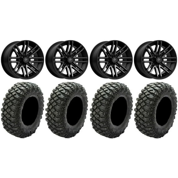 MSA Black Rogue 14" UTV Wheels 30" Crawler XG Tires Polaris RZR XP 1000 / PRO XP / Ranger XP 900/1000