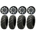 thumbnail image 1 of MSA Black Vibe 14" ATV Wheels 28" Blackwater Tires Sportsman 550 850 1000, 1 of 4