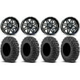 thumbnail image 1 of MSA Black Vibe 14" UTV Wheels 27" MotoVator Tires Can-Am Maverick X3 / Honda Pioneer 1000 / Talon, 1 of 4