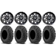 thumbnail image 1 of MSA Black Vibe 14" UTV Wheels 28" MotoVator Tires Kawasaki Mule Pro FXT, 1 of 4