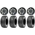 thumbnail image 1 of MSA Black Vibe 14" UTV Wheels 28" Rampage Tires Kawasaki Mule Pro FXT, 1 of 4