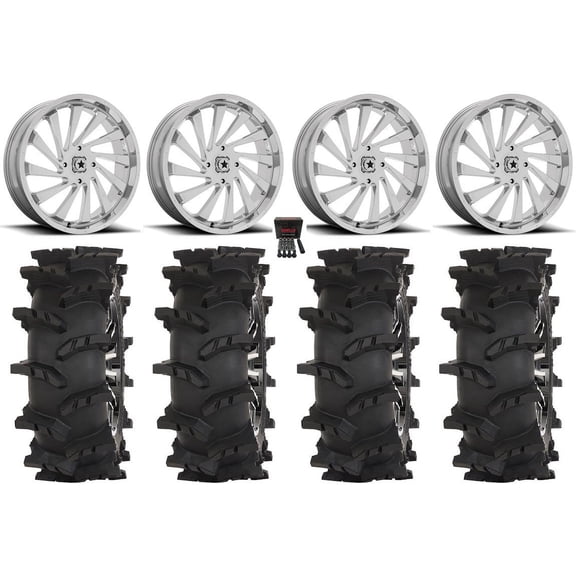 MSA Blade 20" Wheels Chrome 35" Outlaw Max Tires Sportsman RZR Ranger