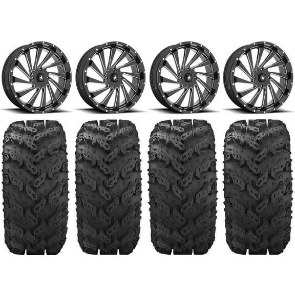 MSA Blade 20" Wheels Milled 30" Reptile Tires Can-Am Commander Maverick Renegade Outlander Defender