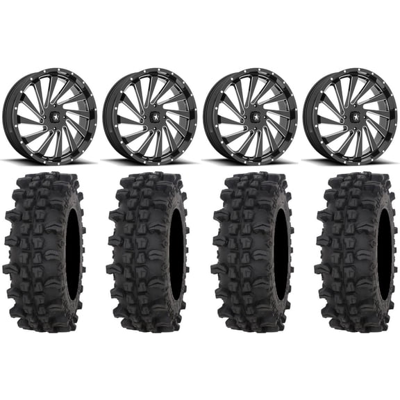 MSA Blade 20" Wheels Milled 33" ACP Tires Can-Am Maverick X3 / Honda Pioneer 1000 / Talon