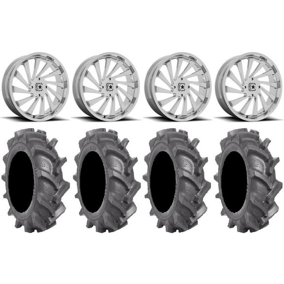 MSA Blade 22" Wheels Chrome 35" BKT AT 171 Tires Can-Am Commander Maverick Renegade Outlander Defender