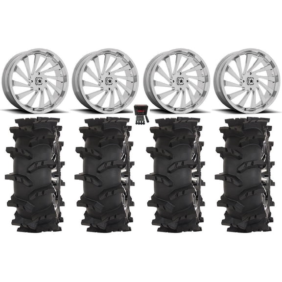 MSA Blade 24" Wheels Chrome 40" Outlaw Max Tires Sportsman RZR Ranger