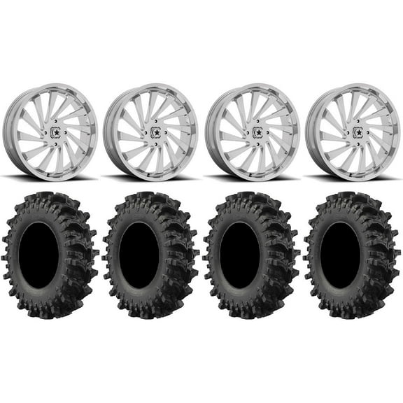 MSA Blade 24" Wheels Chrome 50" MotoSlayer Tires Polaris RZR XP 1000 / PRO XP / Ranger XP 900/1000
