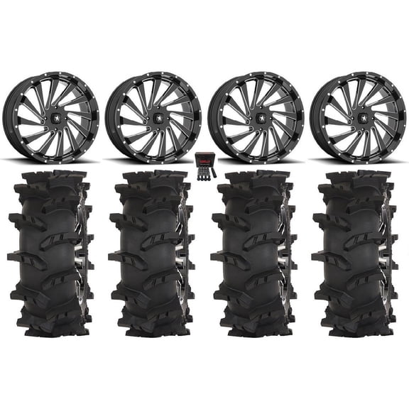 MSA Blade 24" Wheels Milled 37" Outlaw Max Tires Sportsman RZR Ranger