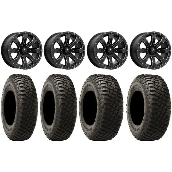 MSA Bounty 14" Wheels Black 27" BFG KM3 Tires Can-Am Maverick X3 / Honda Pioneer 1000 / Talon