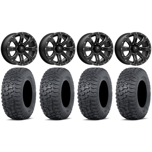 MSA Bounty 14" Wheels Black 27" Terra Hook Tires Sportsman RZR Ranger