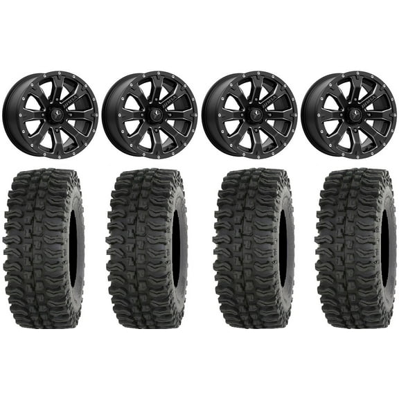 MSA Bounty 14" Wheels Black 28" BDC Tires Honda Rincon Yamaha Rhino Kawasaki Brute Force Suzuki KingQuad