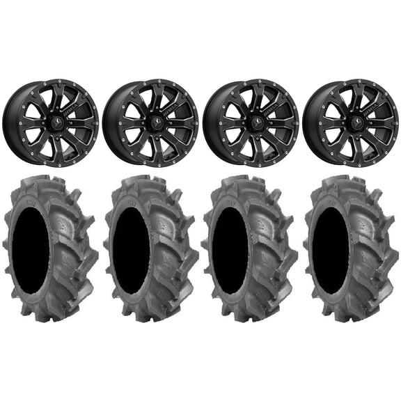 MSA Bounty 14" Wheels Black 30" BKT AT 171 Tires Kawasaki Teryx Mule