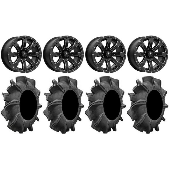 MSA Bounty 14" Wheels Black 32" Assassinator Tires Can-Am Commander Maverick Renegade Outlander Defender
