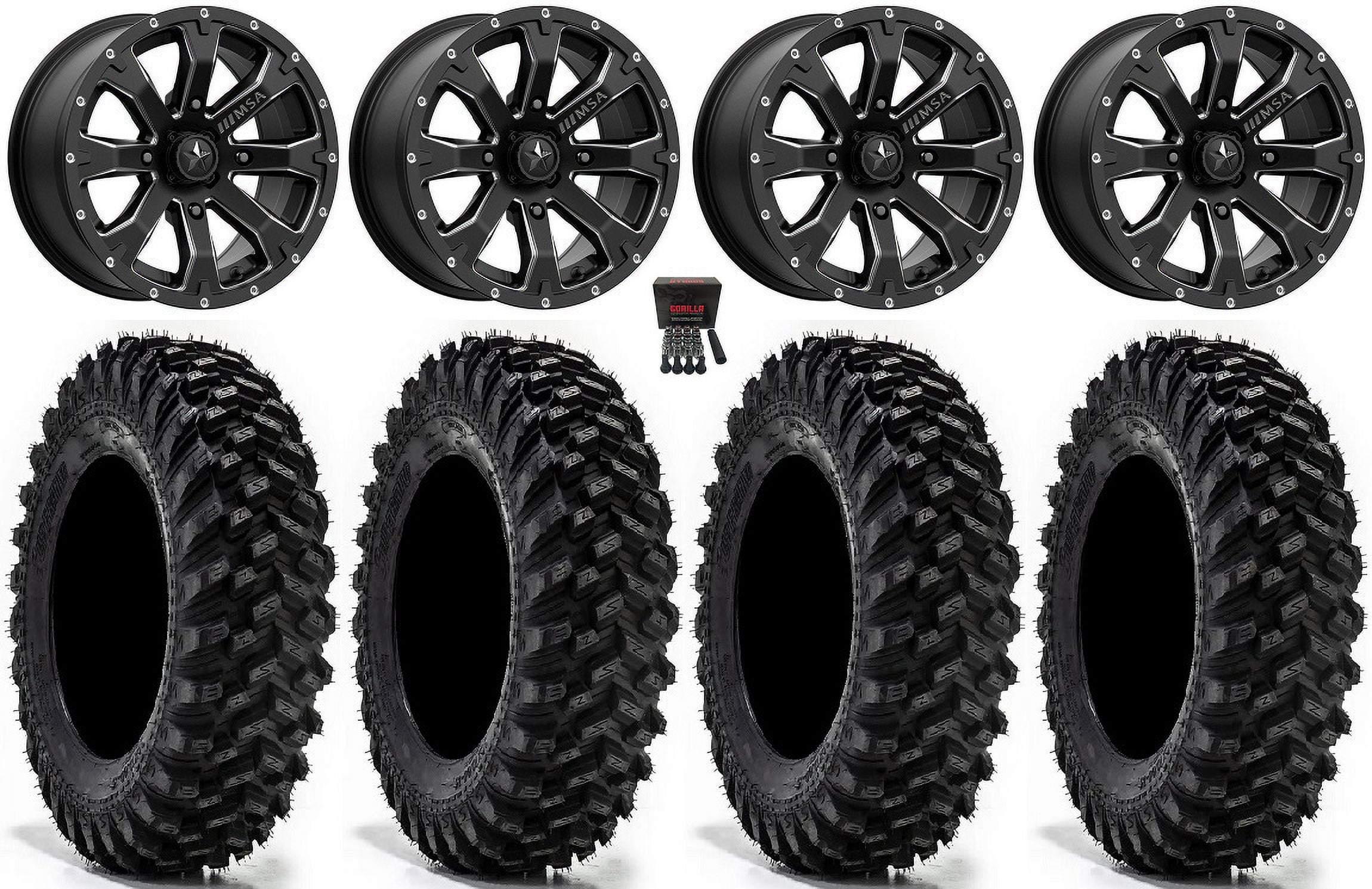 ATV Wheels MSA M12 Diesel 15x7 Gloss Black - Fit Polaris Sportsman