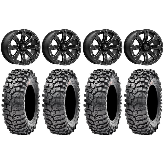 MSA Bounty 15" Wheels Black 32" Roxxzilla 396 Tires Can-Am Commander Maverick Renegade Outlander Defender