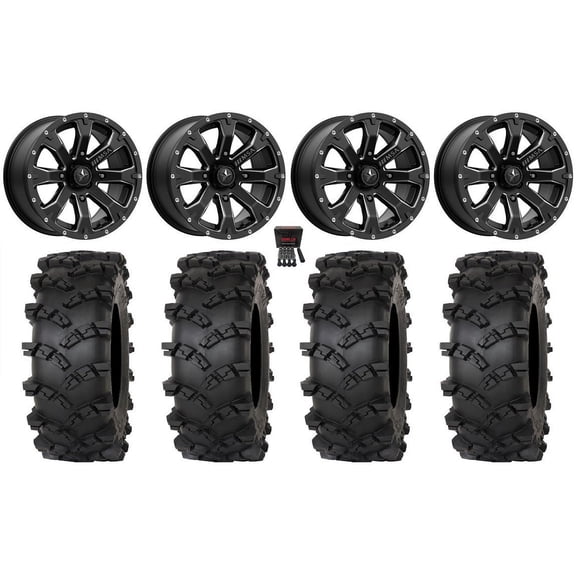 MSA Bounty 15" Wheels Black 33" Outlaw M/T Tires Polaris RZR XP 1000 / PRO XP / Ranger XP 900/1000