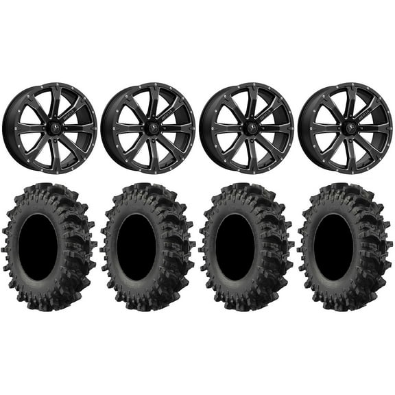 MSA Bounty 20" Wheels Black 35" MotoSlayer Tires Polaris RZR XP 1000 / PRO XP / Ranger XP 900/1000