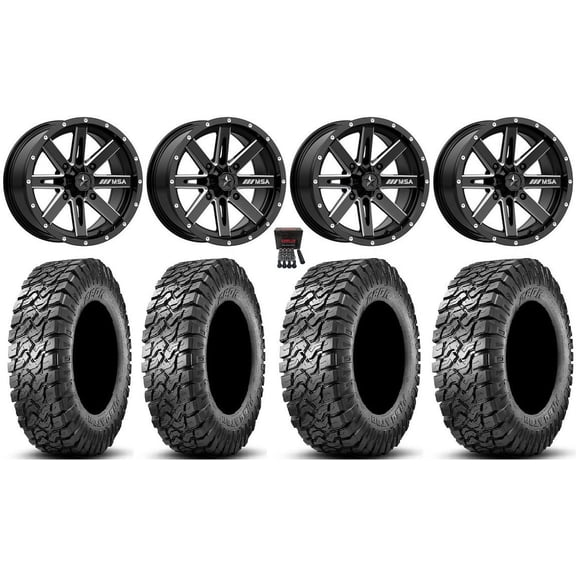 MSA Boxer 14" Wheels Milled 27" Predator Tires Polaris RZR XP 1000 / PRO XP / Ranger XP 900/1000