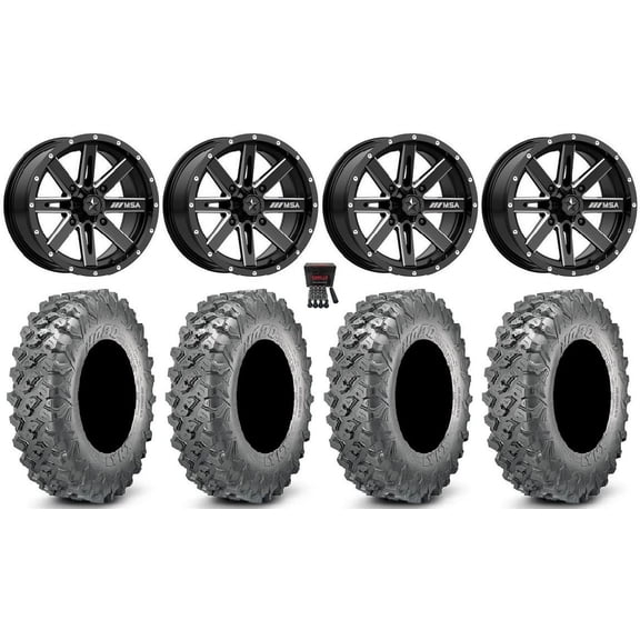 MSA Boxer 14" Wheels Milled 28" Lynx SXS Tires Sportsman RZR Ranger