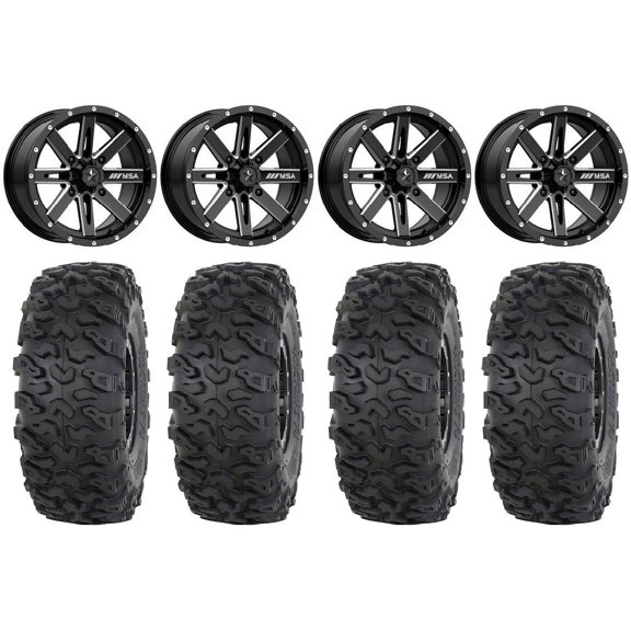 MSA Boxer 14" Wheels Milled 32" Roctane T4 Tires Sportsman RZR Ranger
