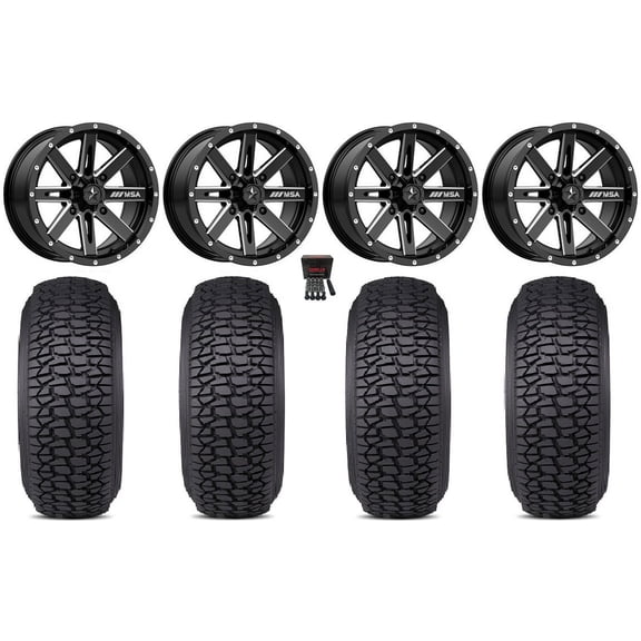 MSA Boxer 15" Wheels Milled 30" Regulator 2 Tires Can-Am Commander Maverick Renegade Outlander Defender