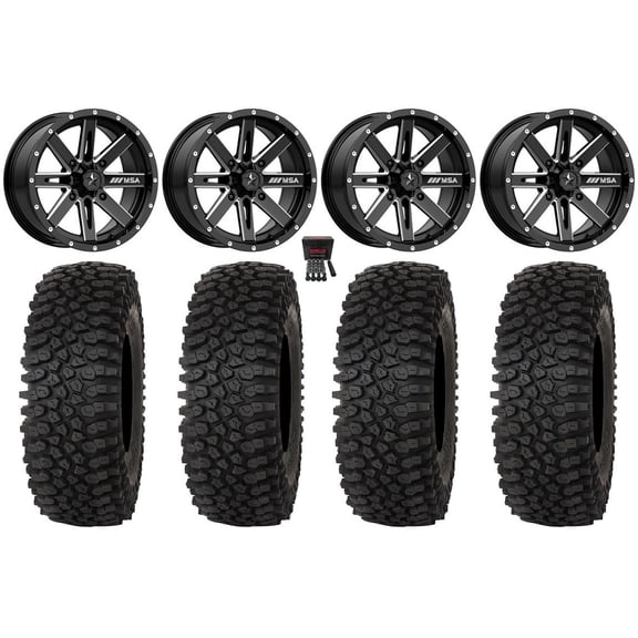 MSA Boxer 15" Wheels Milled 32" Roctane STX Tires Sportsman RZR Ranger