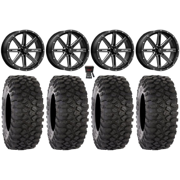 MSA Boxer 18" Wheels Milled 35" XC450 Tires Polaris RZR XP 1000 / PRO XP / Ranger XP 900/1000
