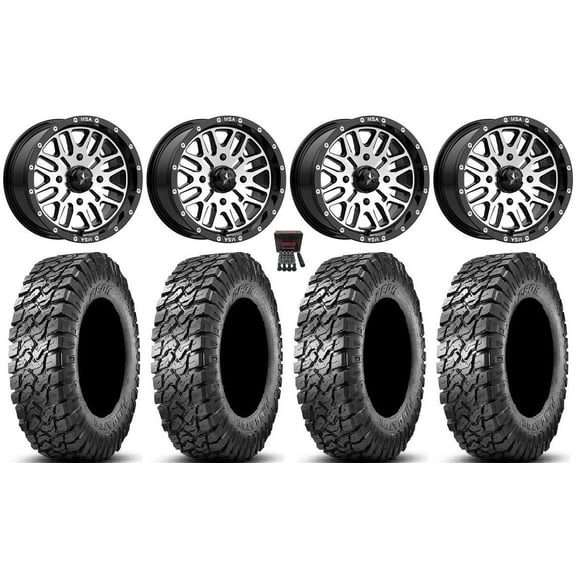 MSA Brute 15" Wheels Machined 34" Predator Tires Polaris RZR XP 1000 / PRO XP / Ranger XP 900/1000