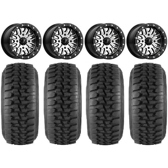 MSA Brute Beadlock 14" UTV Wheels 30" Desert Series Tires Kawasaki Mule Pro FXT