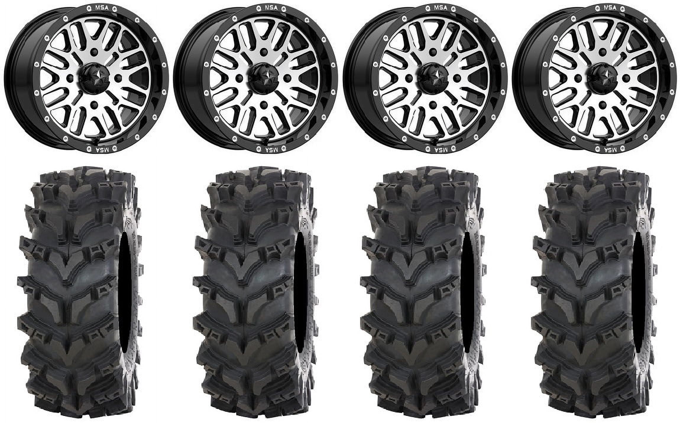 MSA Bute 14" Wheels Machined 32" Out&Back Max Tires Yamaha Viking