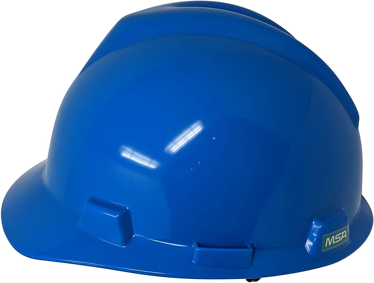 MSA C217092 Super-V Type 2 Cap Style Safety Hard Hat with Fas-Trac III Ratchet Suspension | Polyethylene Shell, Superior Impact Protection, Self Adjusting Crown Straps - Standard Size in Blue CA3