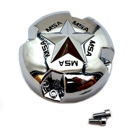 MSA Chrome Wheel Center Hub Cap 3.25" Bolt-In for M35 Bandit M36 Switch