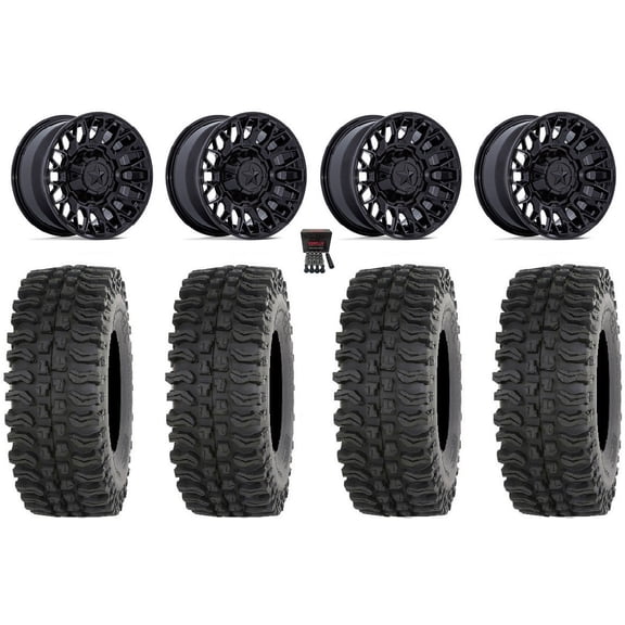 MSA Clubber 14" Wheels Black 27" BDC Tires Kawasaki Mule Pro FXT