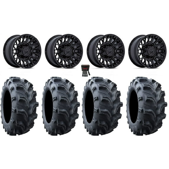 MSA Clubber 14" Wheels Black 27" Vampire II Tires Sportsman 550 850 1000