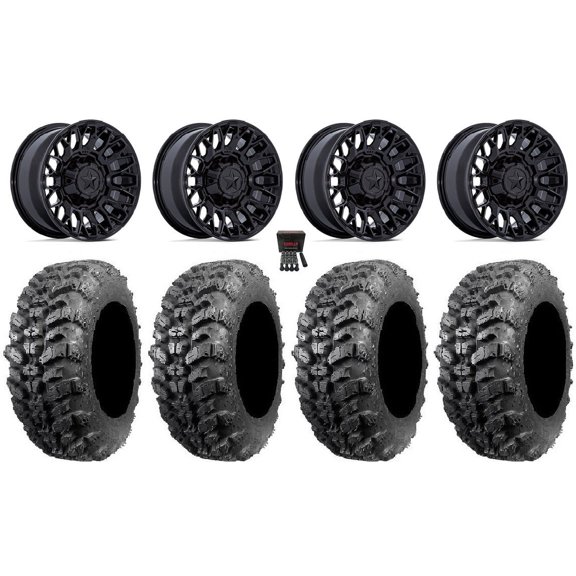 MSA Clubber 14" Wheels Black 30" Sniper 920 Tires Can-Am Commander Maverick Renegade Outlander Defender
