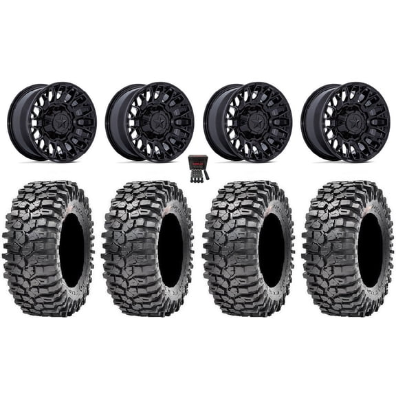 MSA Clubber 14" Wheels Black 32" Roxxzilla 396 Tires Kawasaki Teryx Mule