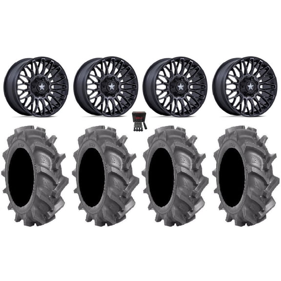 MSA Clubber 14" Wheels Black DDT 30" BKT AT 171 Tires Can-Am Commander Maverick Renegade Outlander Defender