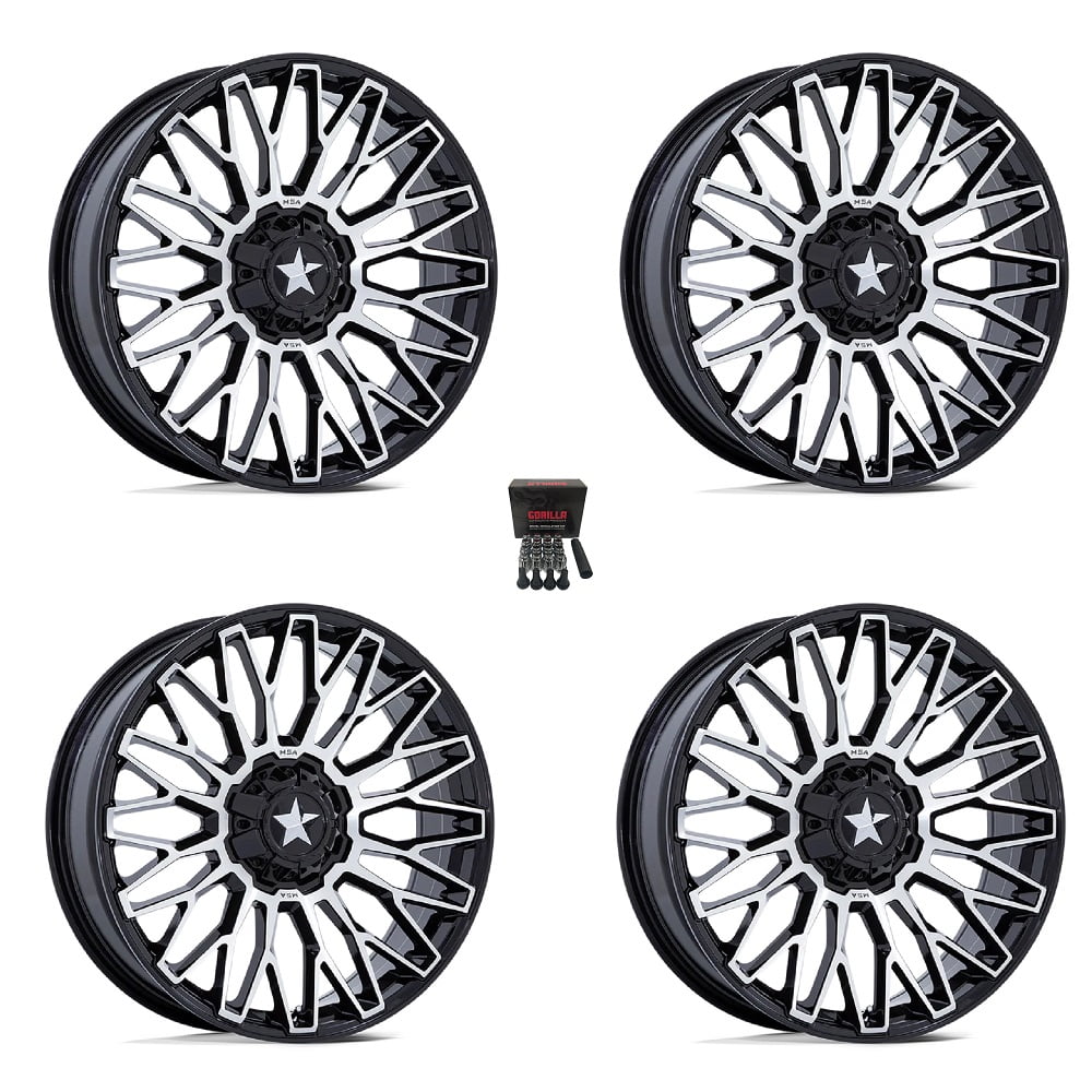MSA Clubber 14" Wheels Black/Machined Polaris RZR 1000 XP / Ranger XP ...